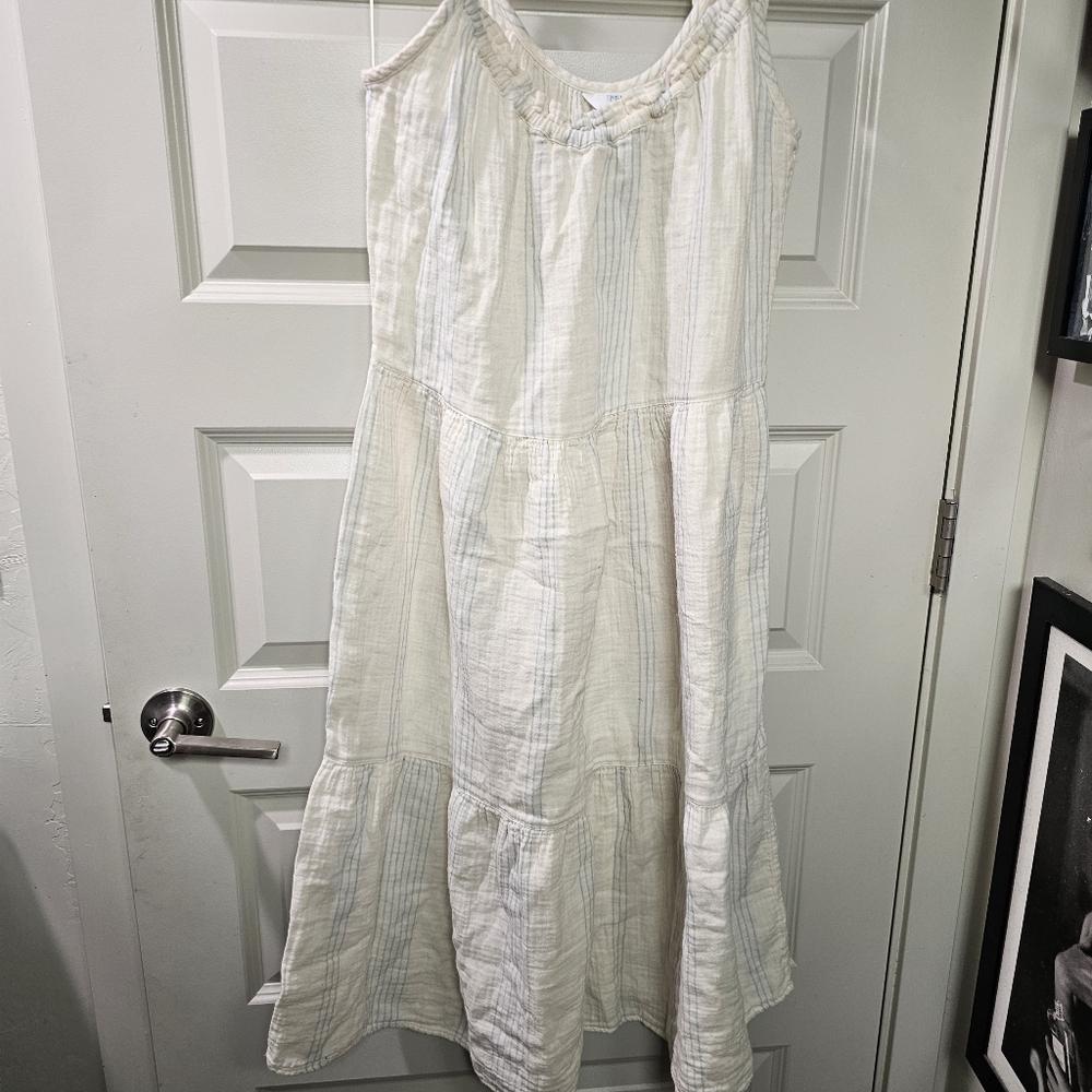 Cream striped summer dress